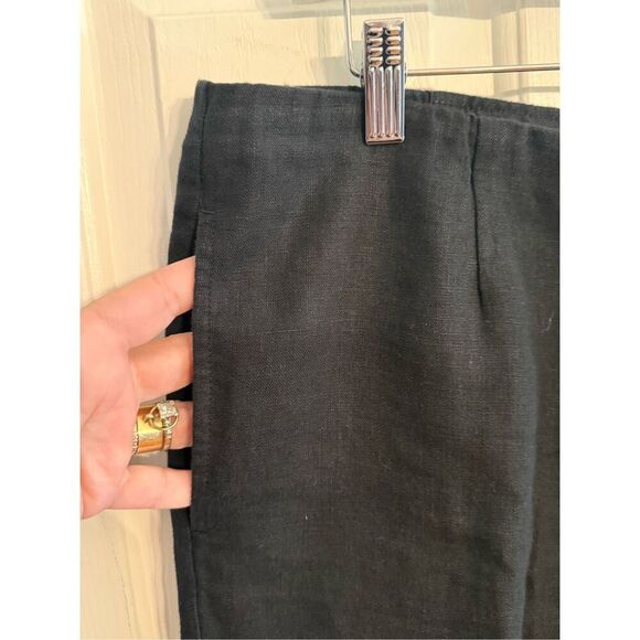 J. Jill Love Linen Black Pull On Ankle Pant sz M EUC - Picture 2 of 5